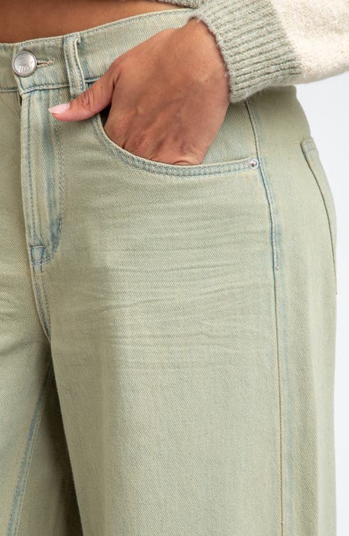 I Love Who I Am Tinted Overflow Wide Leg Jeans In Green