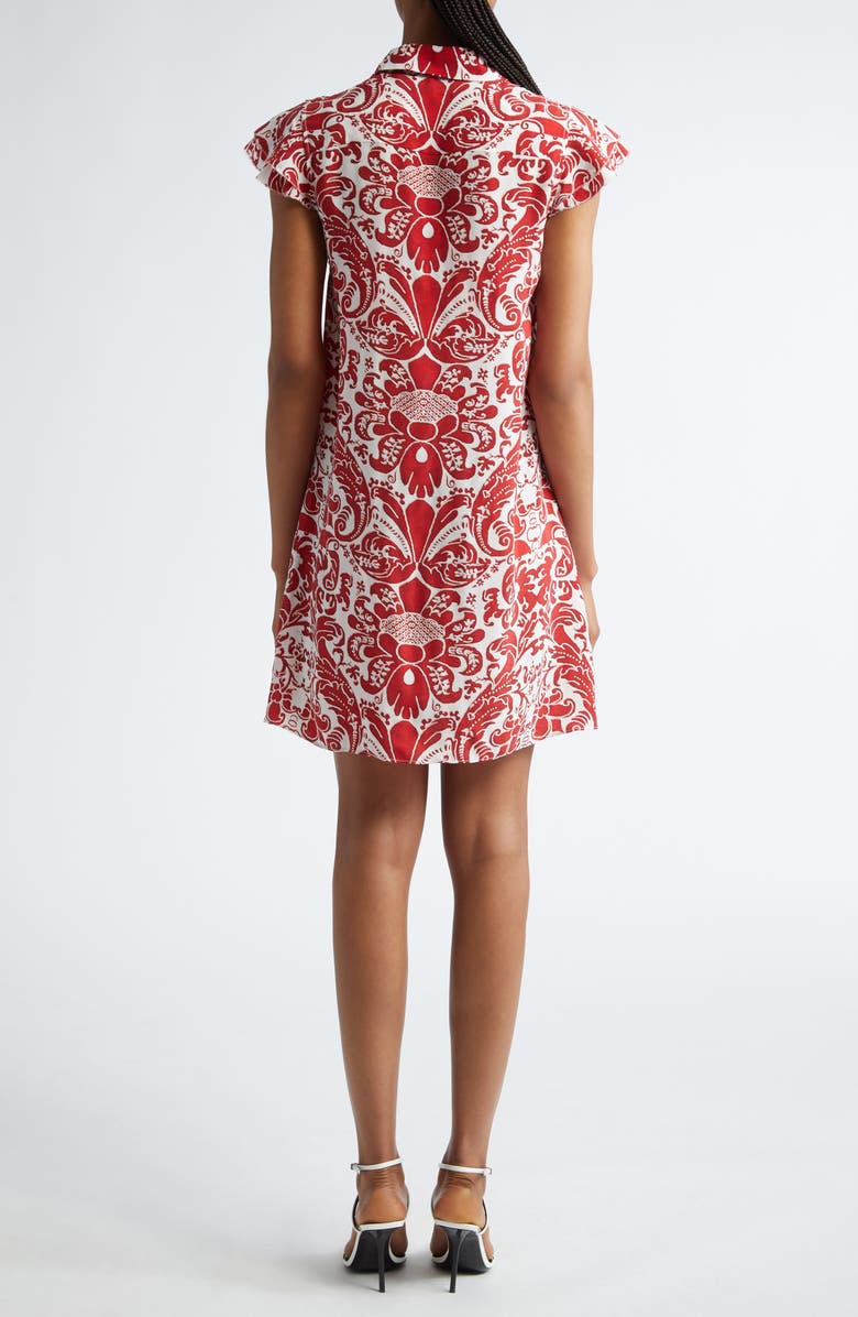 Alice + Olivia Jem Ruffle Sleeve Shirtdress, Alternate, color, 