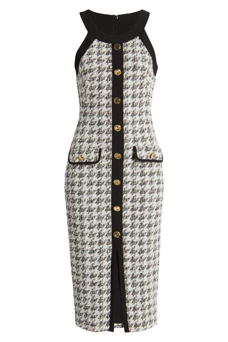 Aura Houndstooth Midi Dress, Alternate, color, CLASSIC LUXE