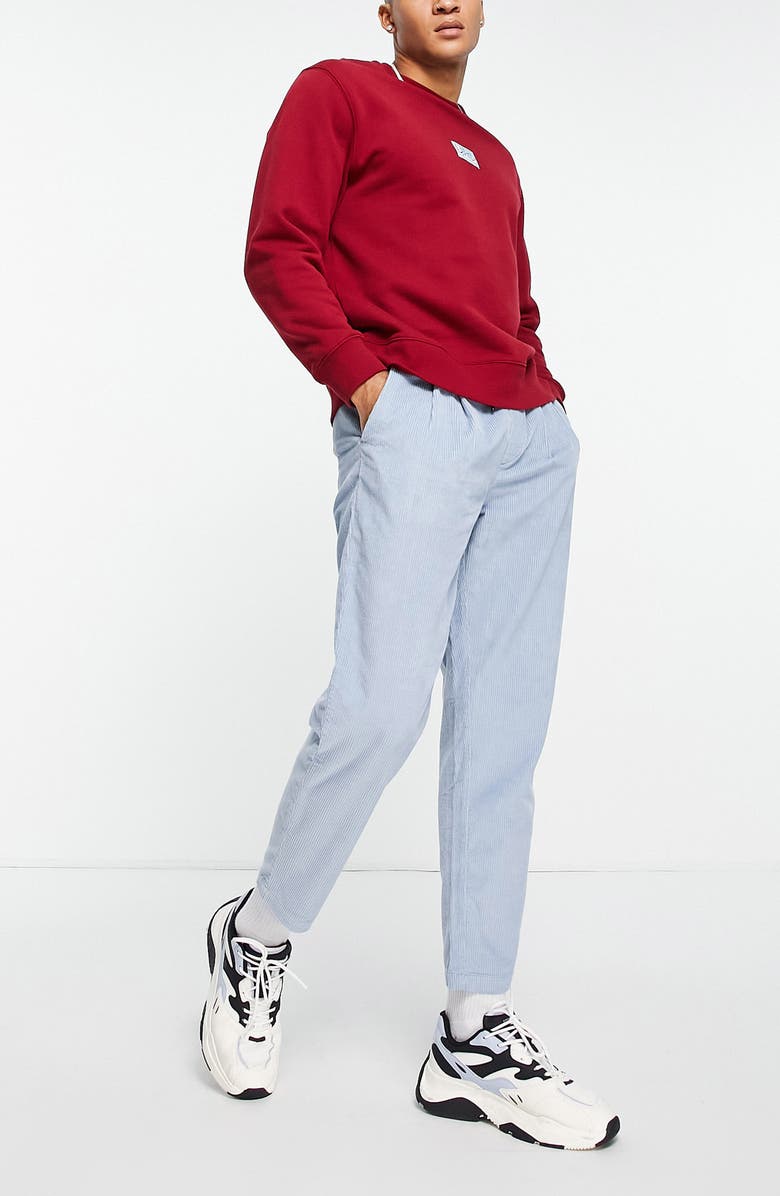 Topman Tapered Corduroy Trousers, Alternate, color,