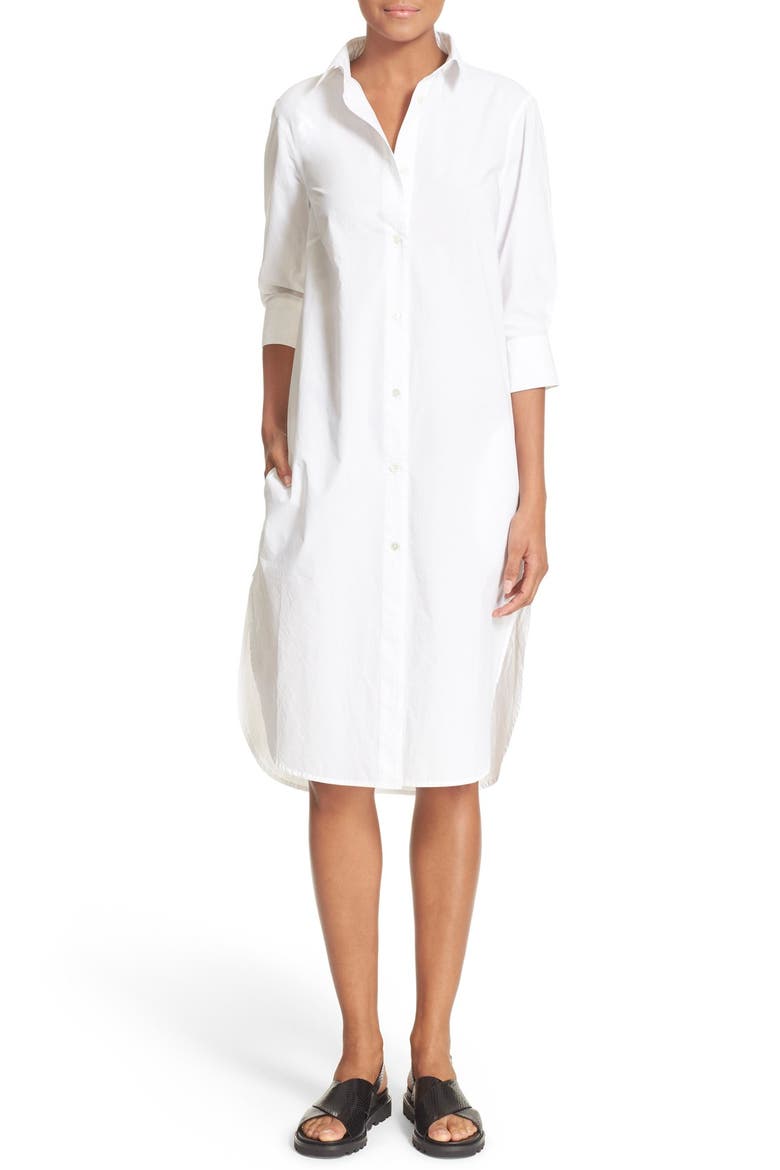 'Le Poplin' Cotton Shirtdress (Nordstrom Exclusive), Main, color, BLANC