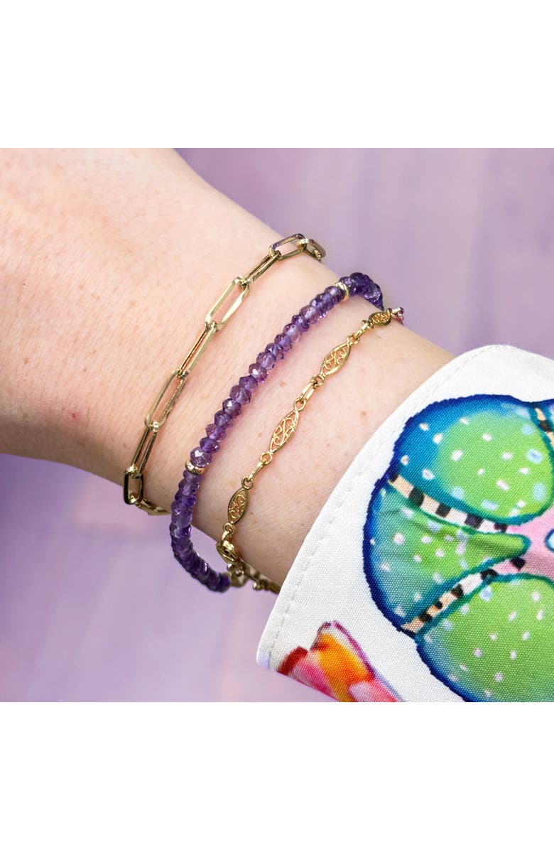 The Lovery Fine Jewelry Amethyst Bead Bracelet, Alternate, color, Amethyst