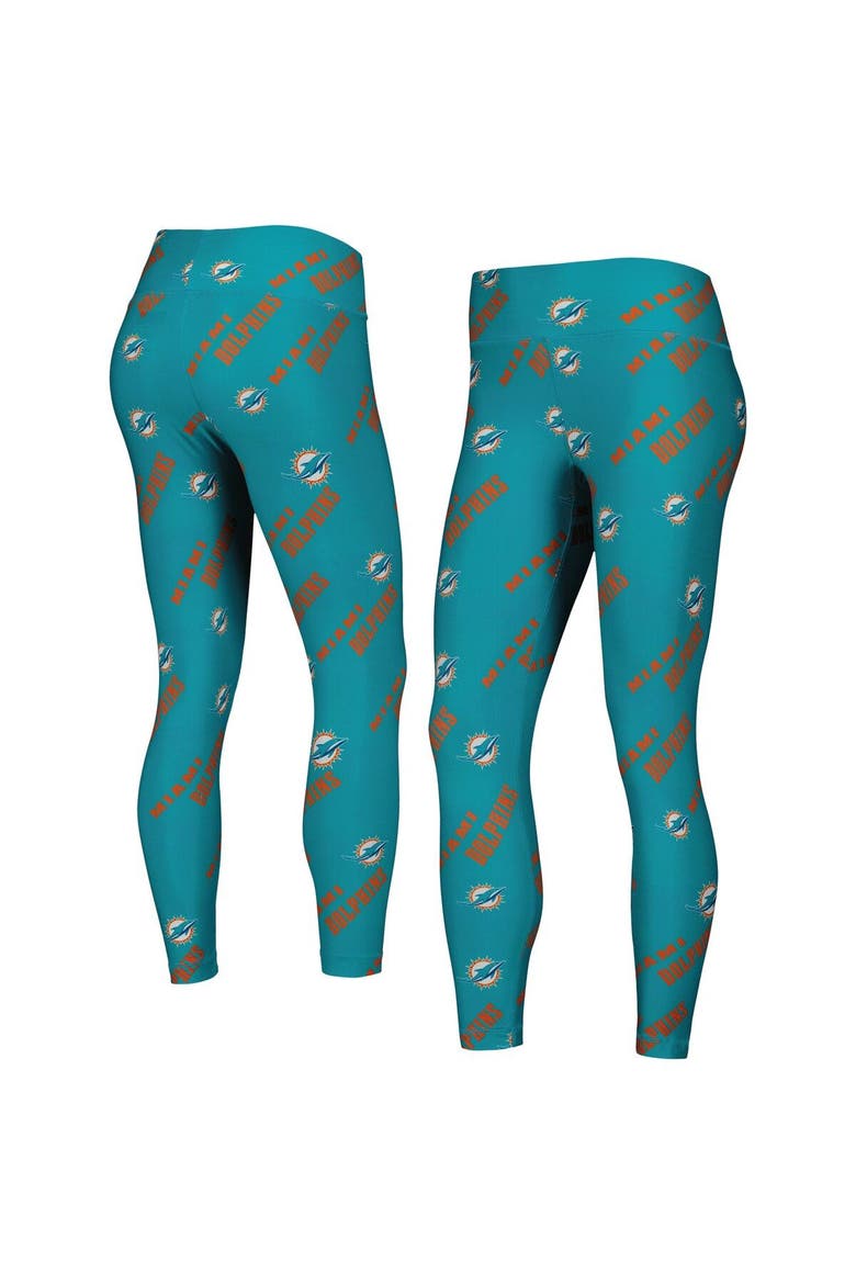 Women's Concepts Sport Aqua Miami Dolphins Breakthrough Allover Print Lounge Leggings, Main, color, Aqua