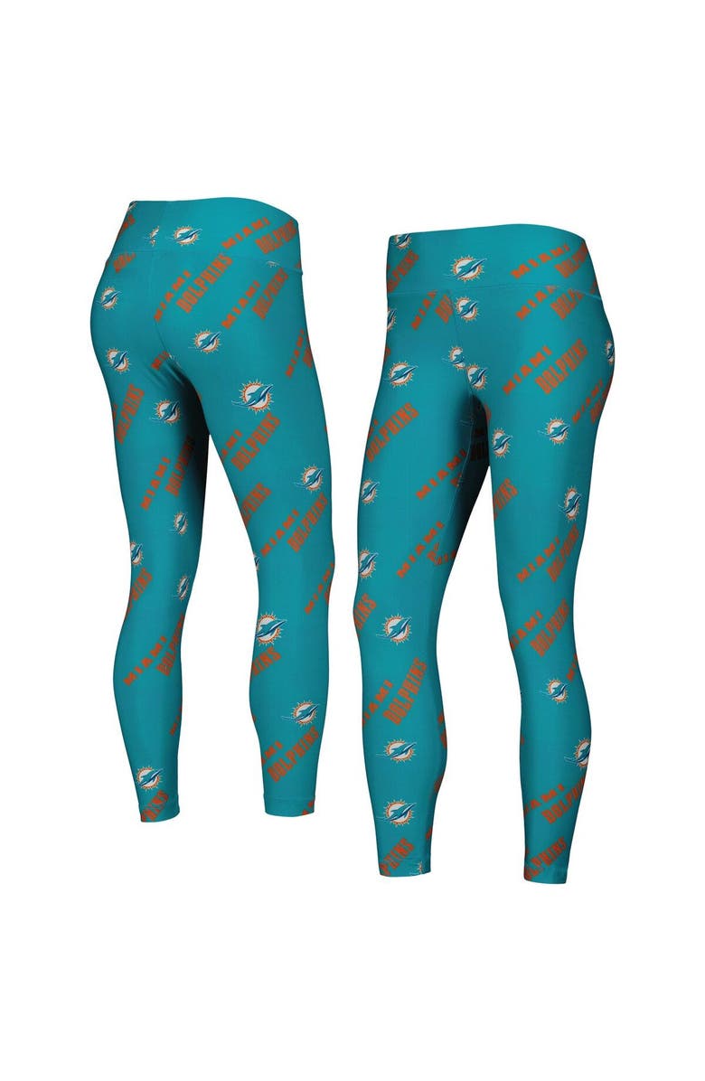 CONCEPTS SPORT Women's Concepts Sport Aqua Miami Dolphins Breakthrough Allover Print Lounge Leggings, Main, color, 