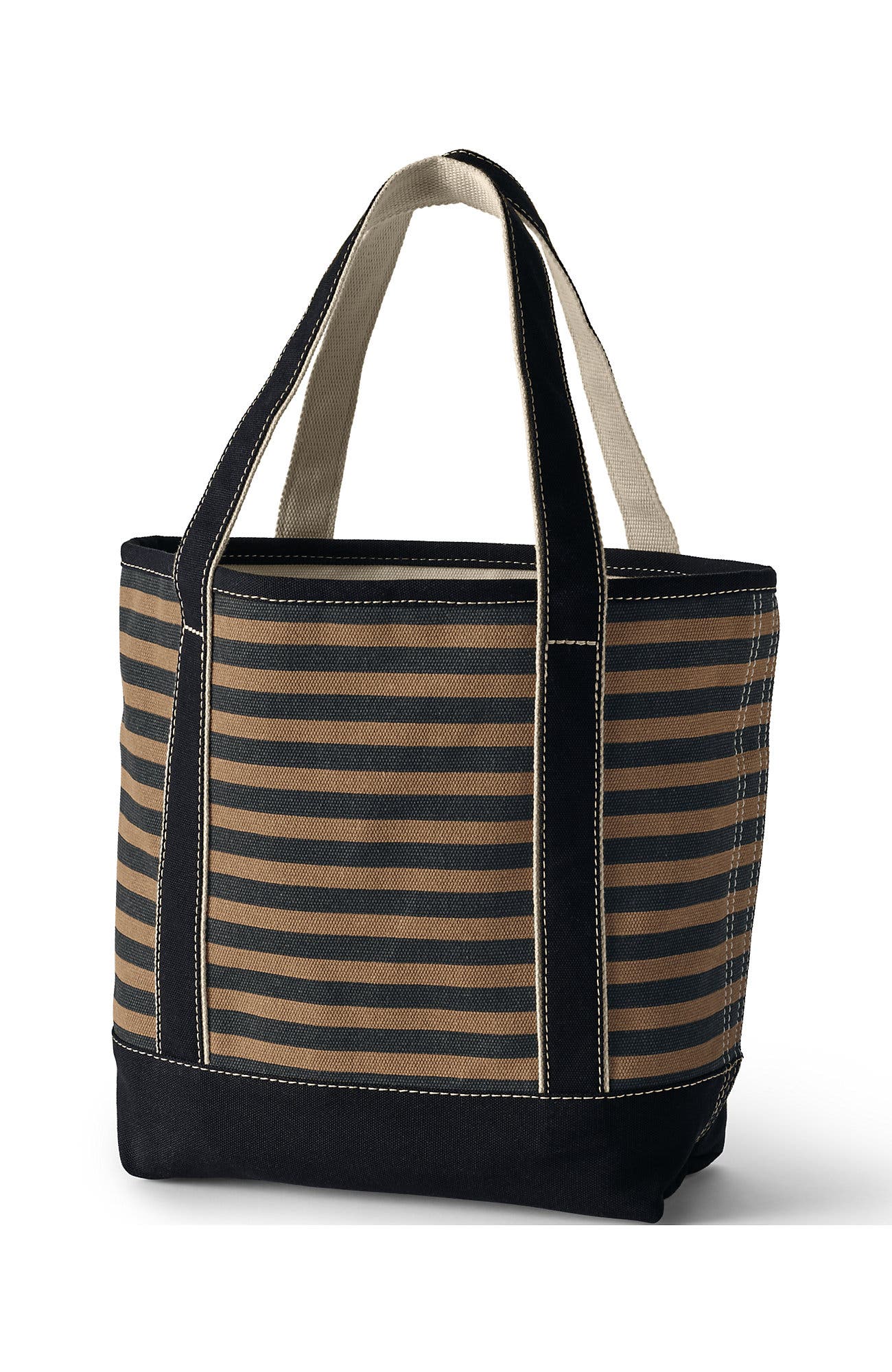 Lands' End Medium Print 5 Pocket Open Top Canvas Tote Bag, Alternate, color, 