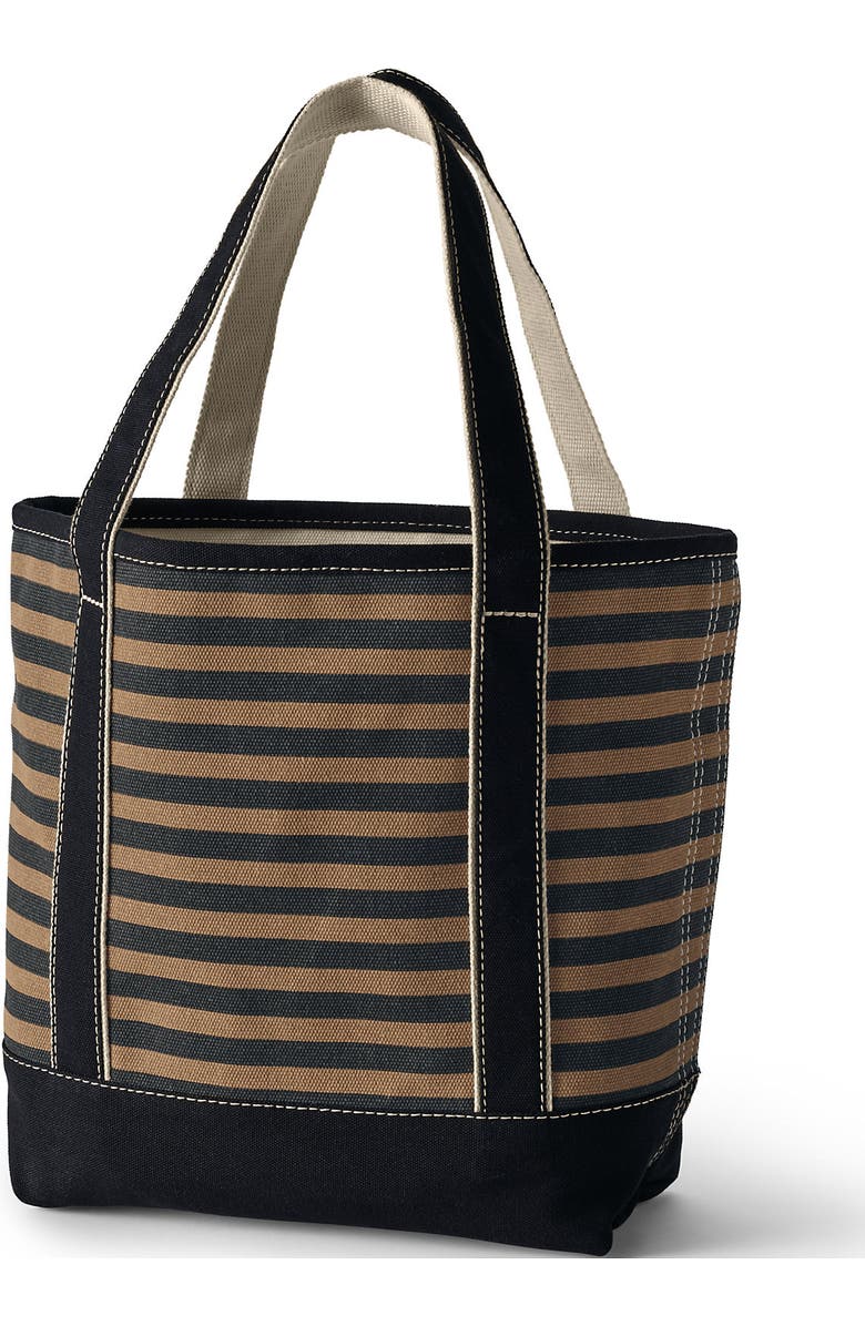 Lands' End Medium Print 5 Pocket Open Top Canvas Tote Bag, Alternate, color,