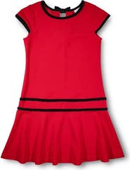 Florence Eiseman Crepe Knit Dress With Velvet Trim