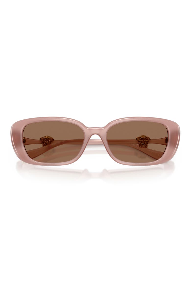 56mm Pillow Sunglasses, Alternate, color, OPAL PINK / DARK BROWN