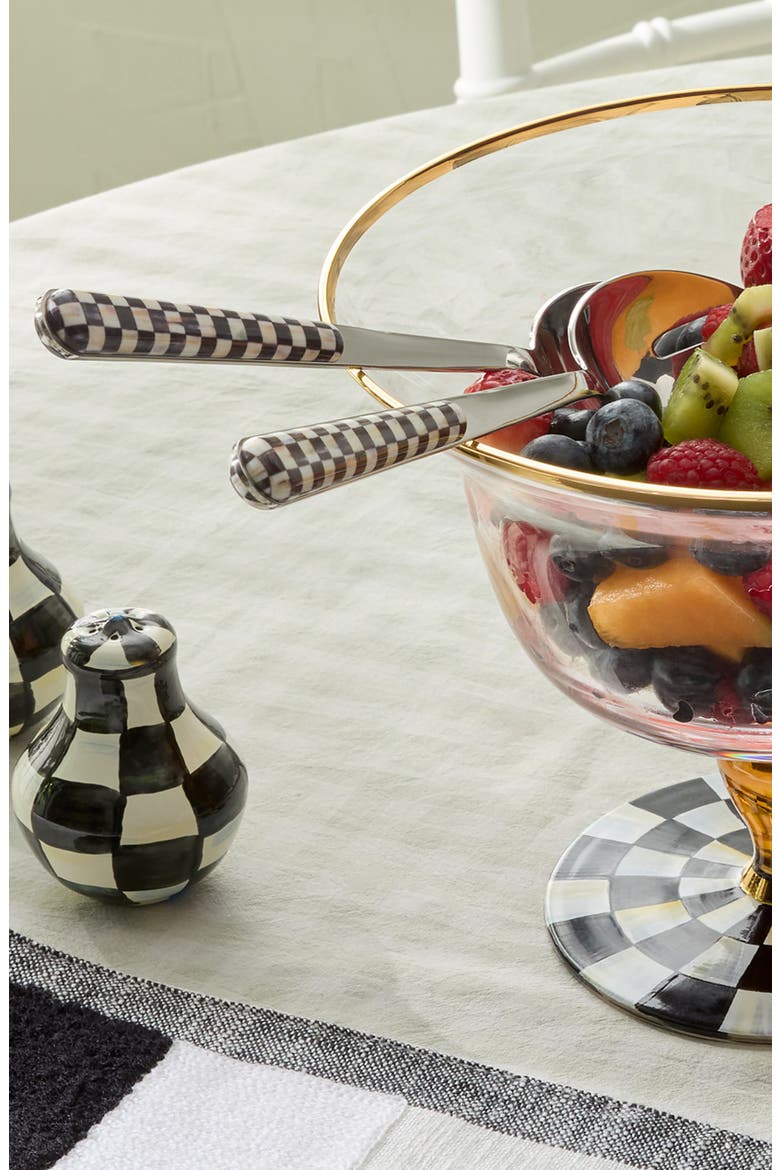 Courtly Check Bistro Salad Serving Set, Alternate, color, BLACK