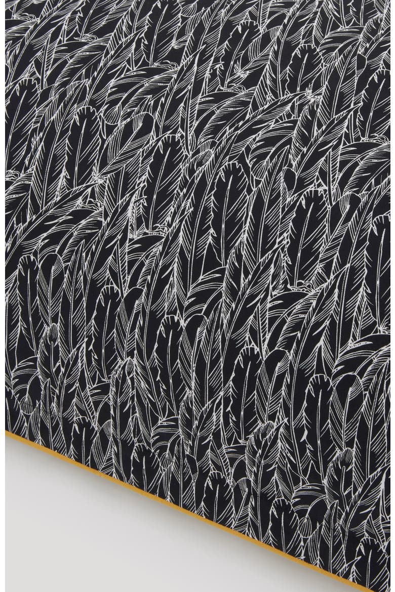 Feathers Tailored Pillowcase Set, Alternate, color, Black & White