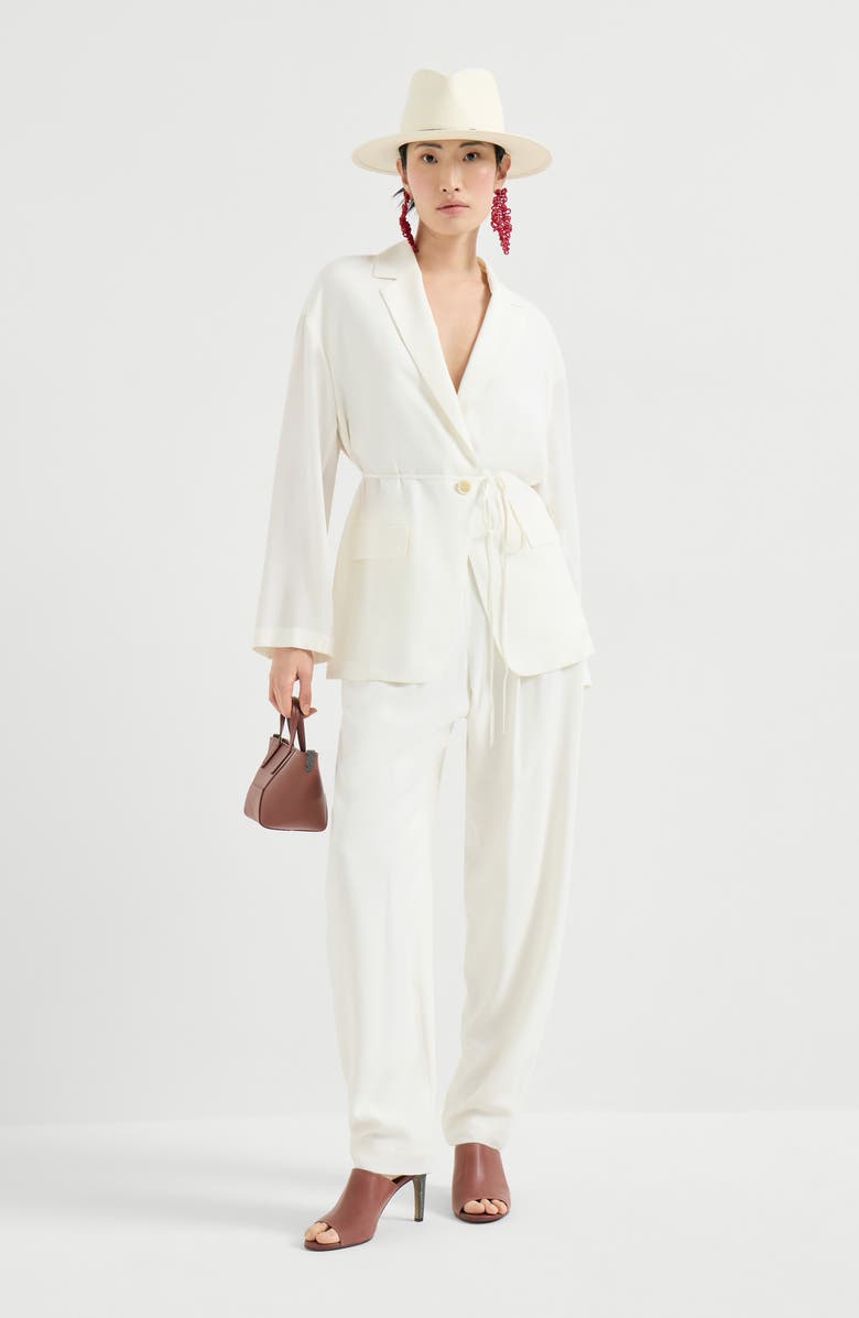 Brunello Cucinelli Sablé crêpe blazer, Alternate, color, White