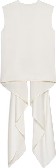 Scarf Drape Detail Reversible Silk Top