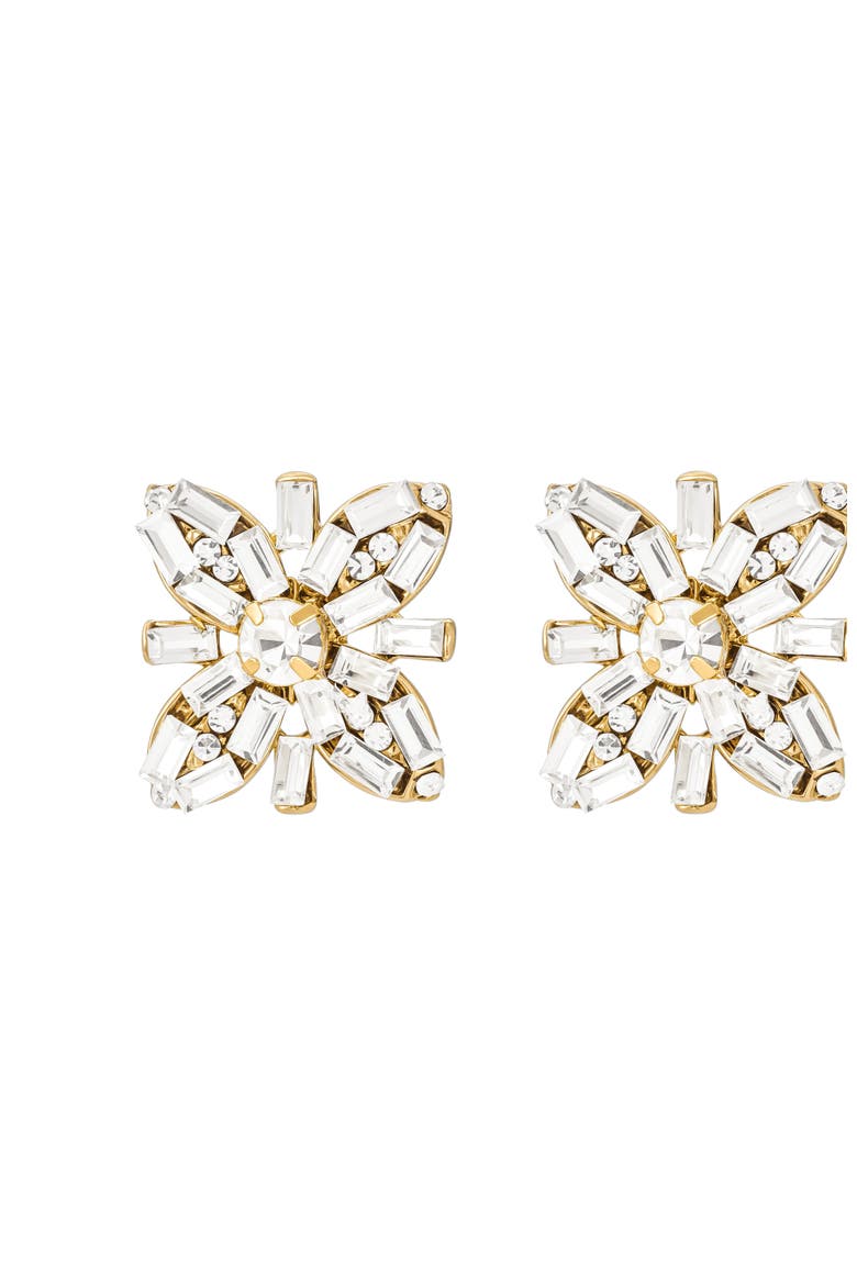 Quinn Crystal Stud Earrings, Main, color, Gold
