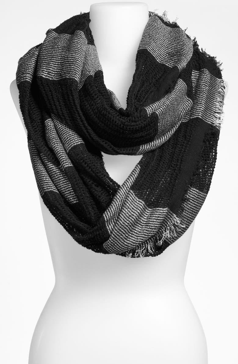 BP. Shimmer Stripe Infinity Scarf, Main, color,
