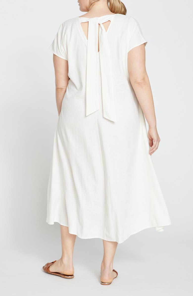 Universal Standard Louvre Tie Back Maxi Dress, Alternate, color, White