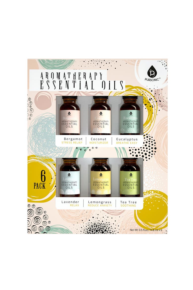 6 Pack of Aromatherapy Essential Oils, Alternate, color, Multicolor