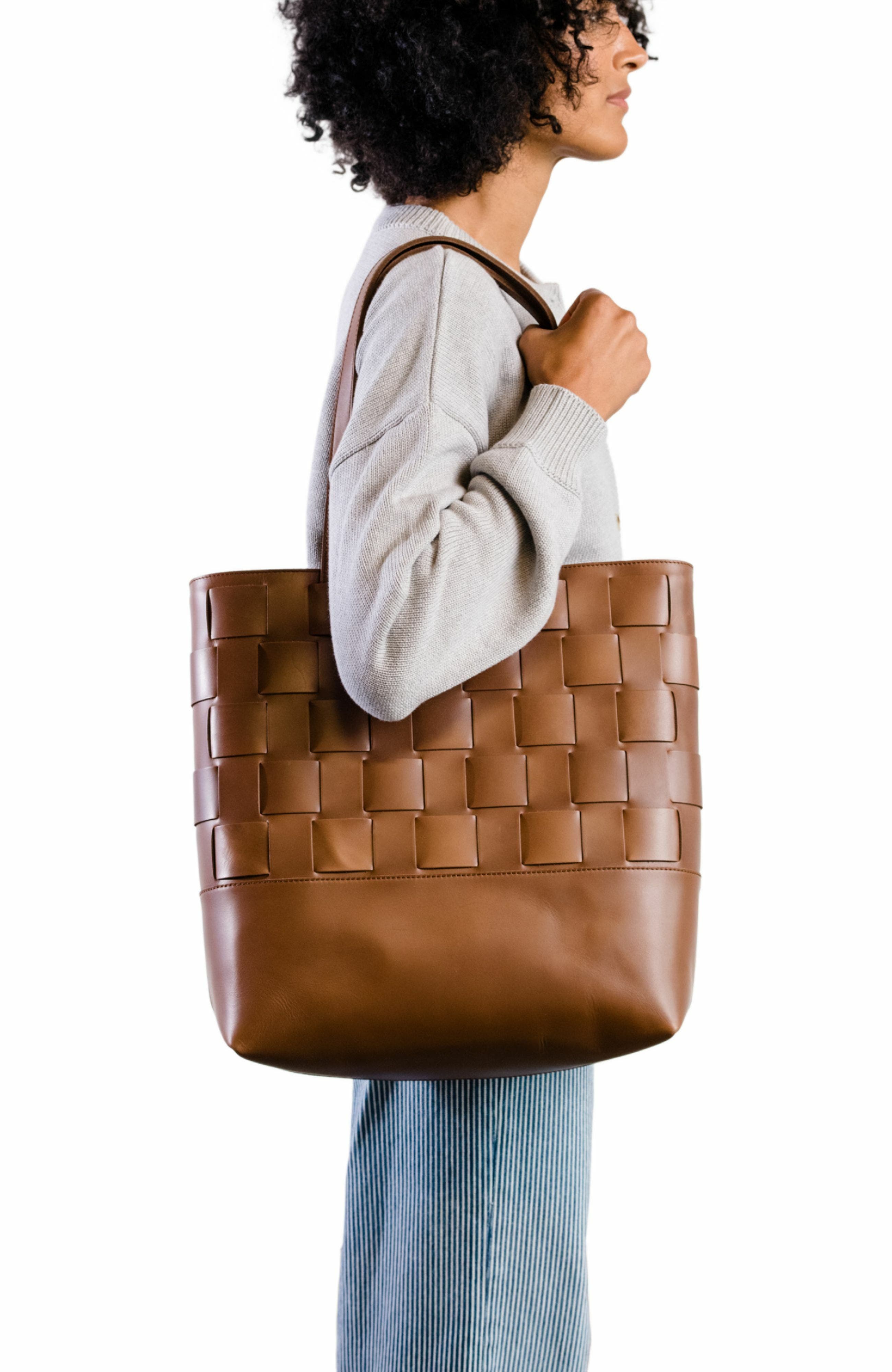 ABLE Mamuye Woven Tote, Alternate, color, Whiskey