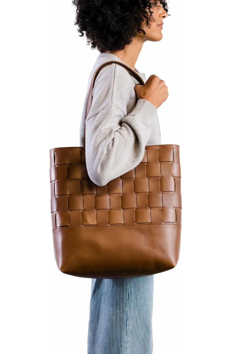 ABLE Mamuye Woven Tote, Alternate, color, Whiskey