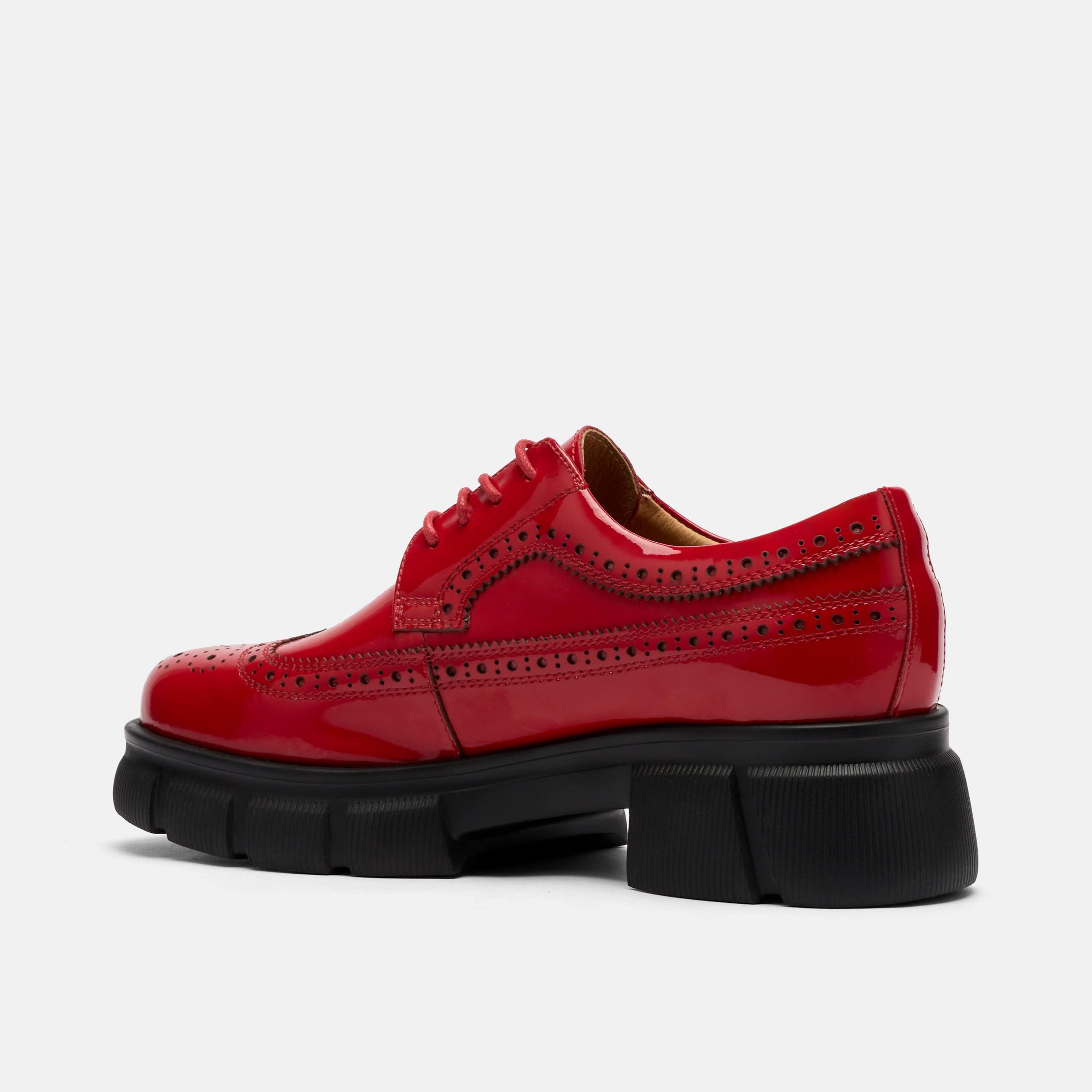 MARC NOLAN Ms. Alexander Leather Lug Wingtip Derby, Alternate, color, Red