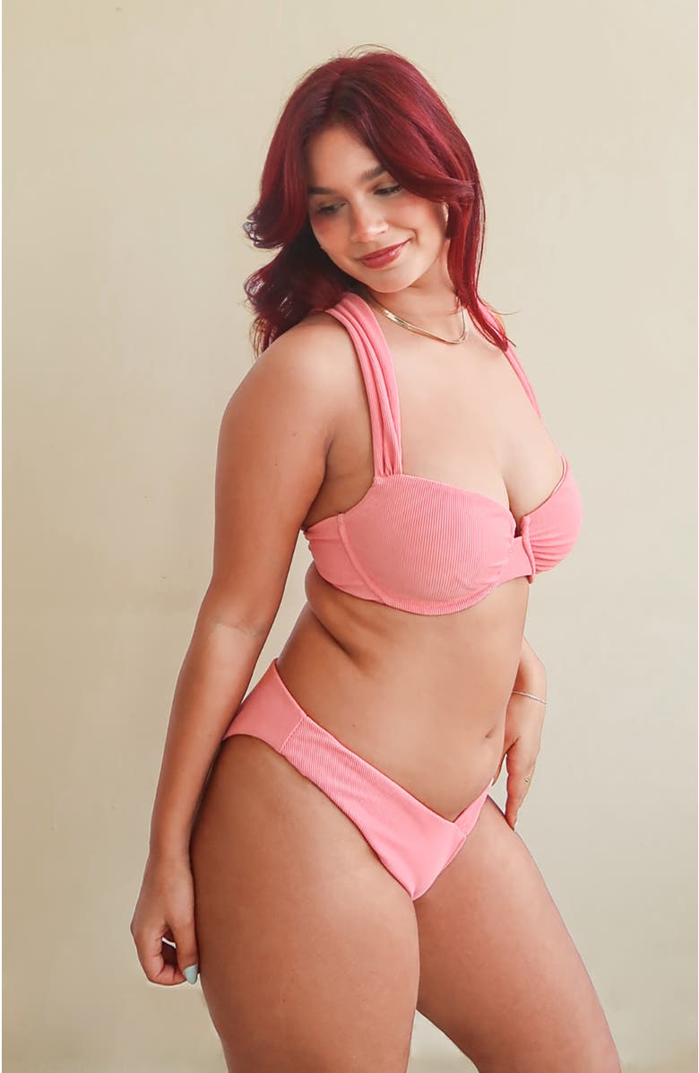 Dippin Daisys Angel Cheeky Bikini Bottom, Alternate, color, Rose Pink