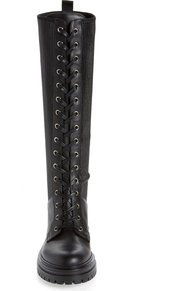 Gianvito Rossi Lace-Up Knee High Platform Boot, Alternate, color,