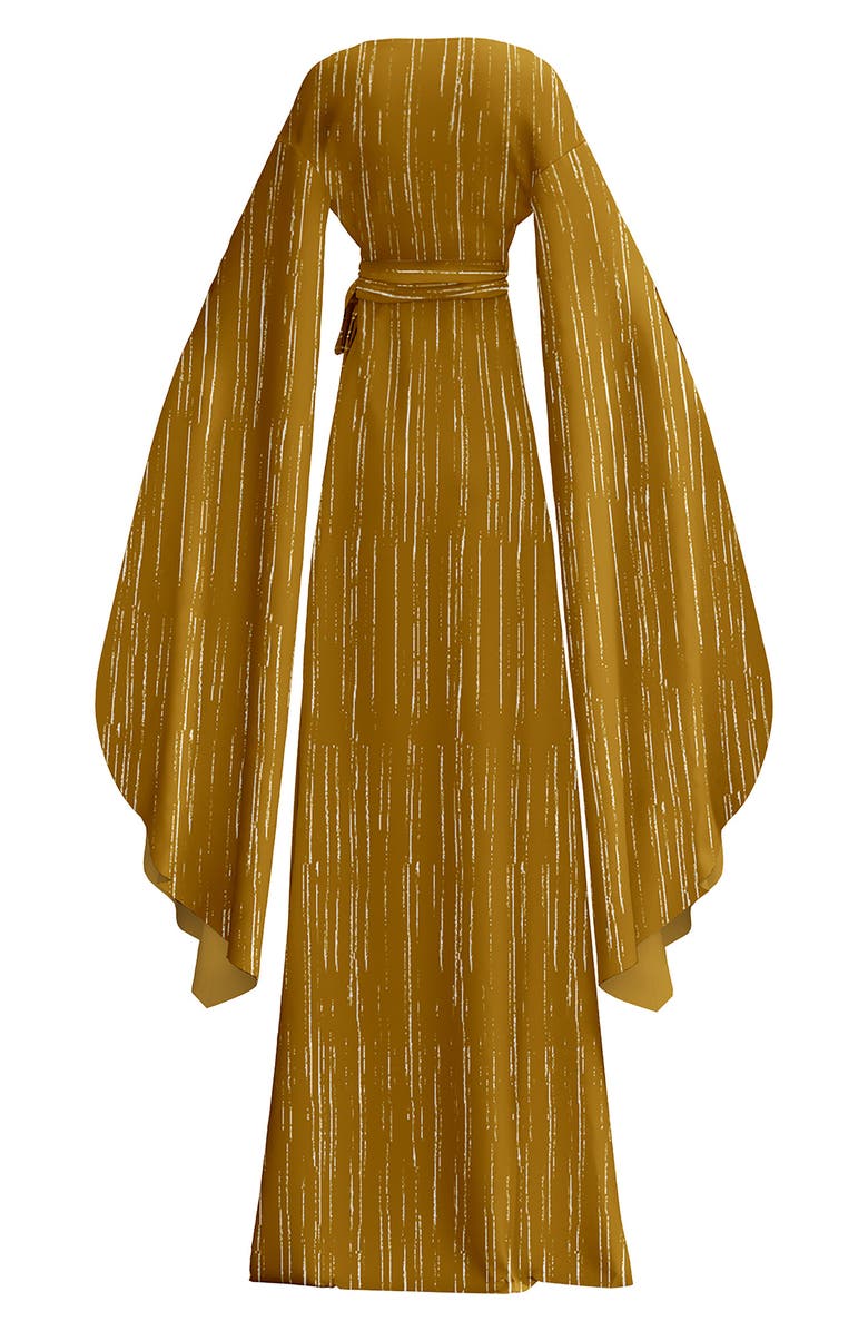 DIARRABLU Maya Exaggerated Long Sleeve Textured Wrap Dress, Alternate, color, 