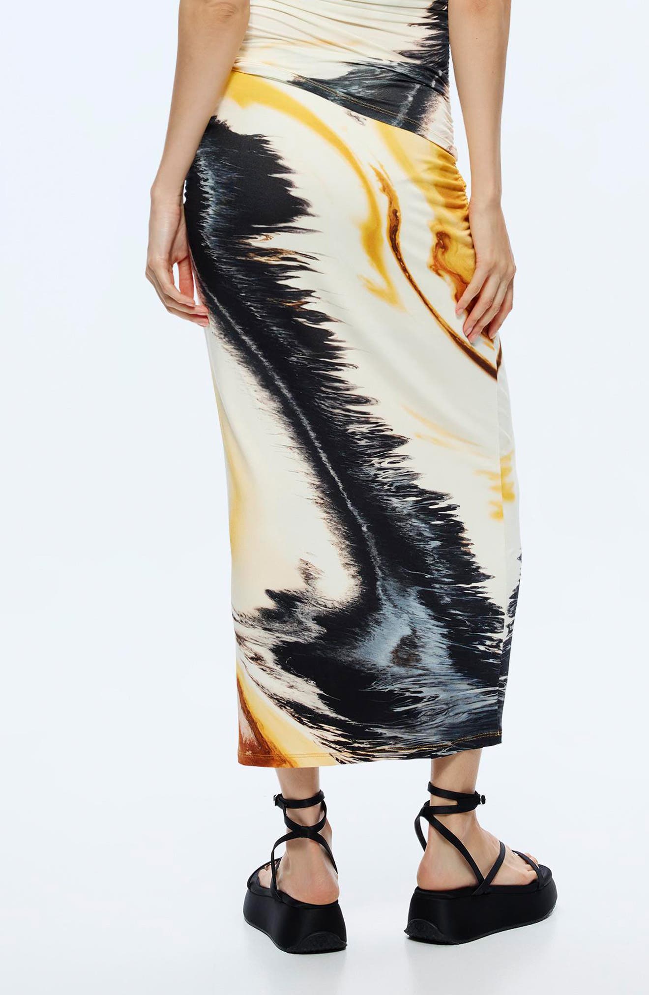 Abstract Print Midi Skirt - image 2