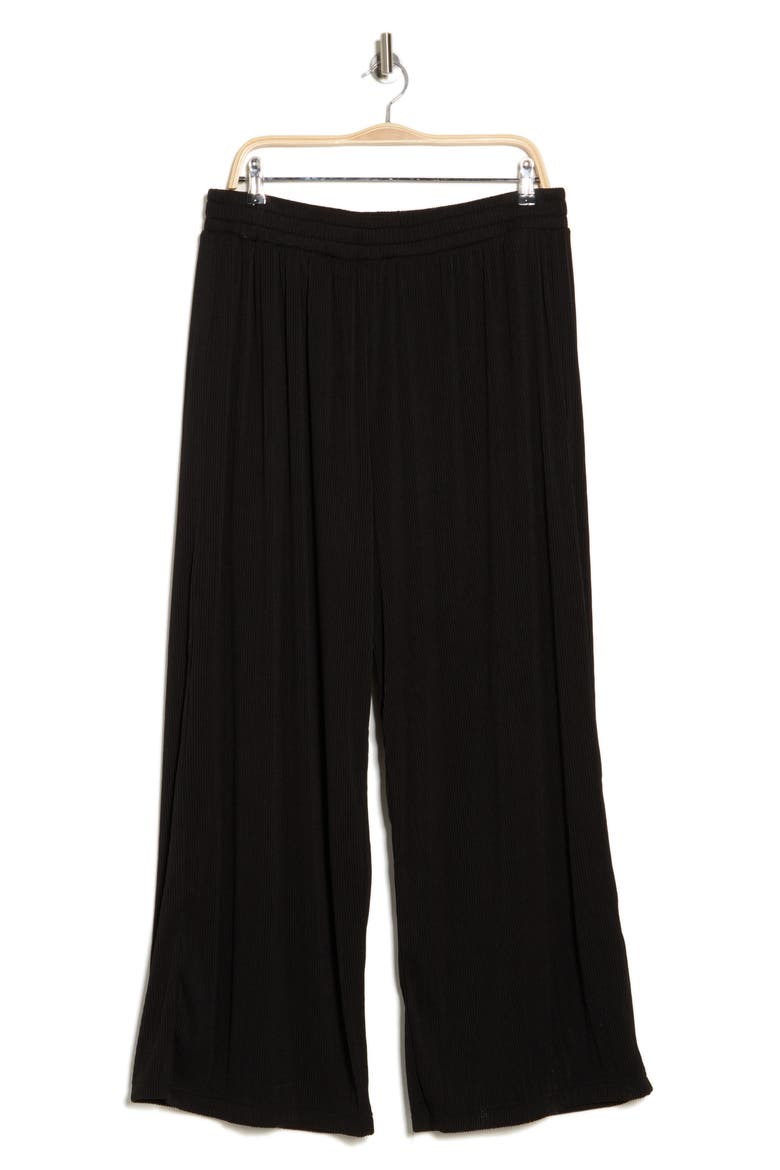 Pleated Pull-On Pant, Alternate, color, BLACK