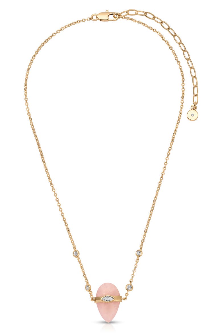 Semi Solstice Stone & Crystal Pendant Necklace, Alternate, color, ROSE QUARTZ