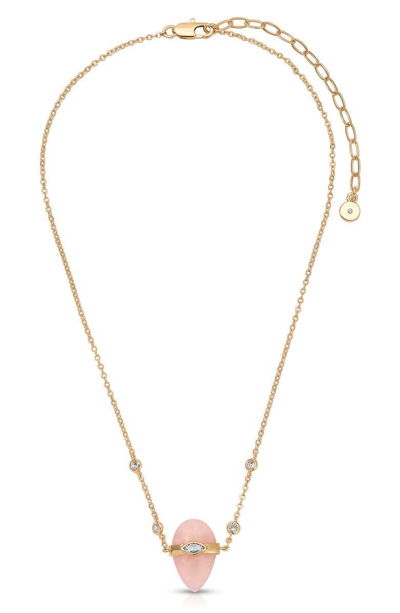 Ettika Semi Solstice Stone & Crystal Pendant Necklace, Alternate, color, Rose Quartz