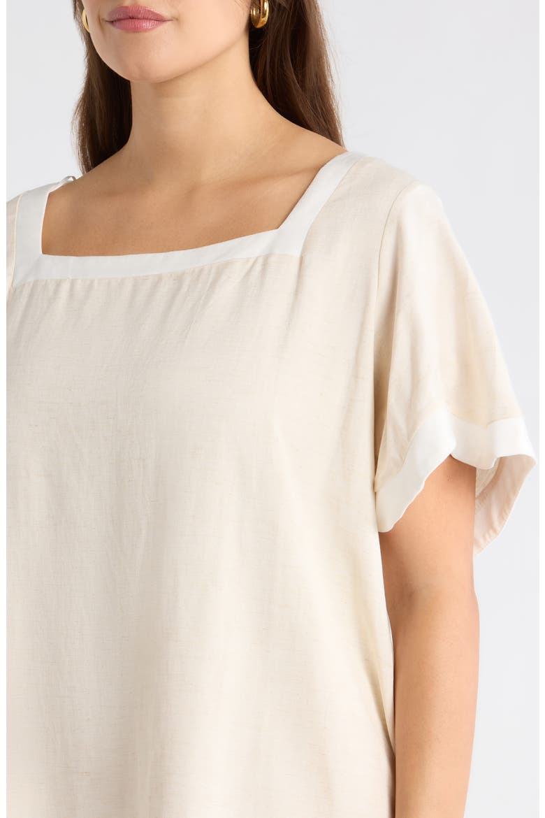 Gizelle Scallop Shift Minidress, Alternate, color, NATURAL