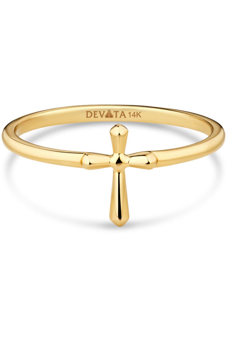 Cross Ring in 14K Gold, Main, color, Yellow Gold