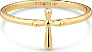DEVATA Cross Ring in 14K Gold