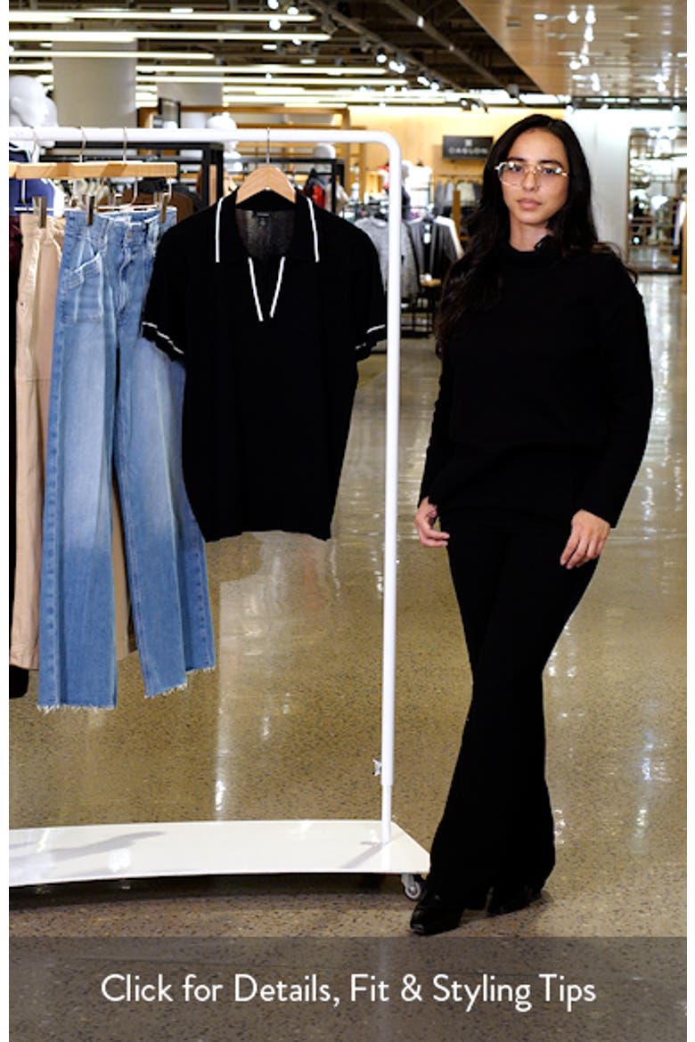 Tipped Johnny Collar Polo Sweater video