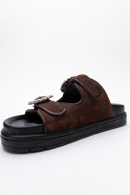 Forever & Always Shoes Morelia Suede Leather Slide Sandal
