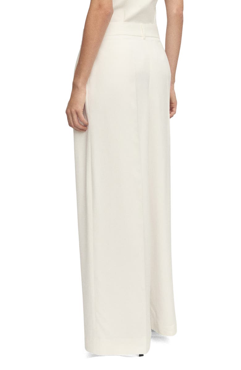 MANGO Pleated Straight Leg Suit Pants, Alternate, color, Off White