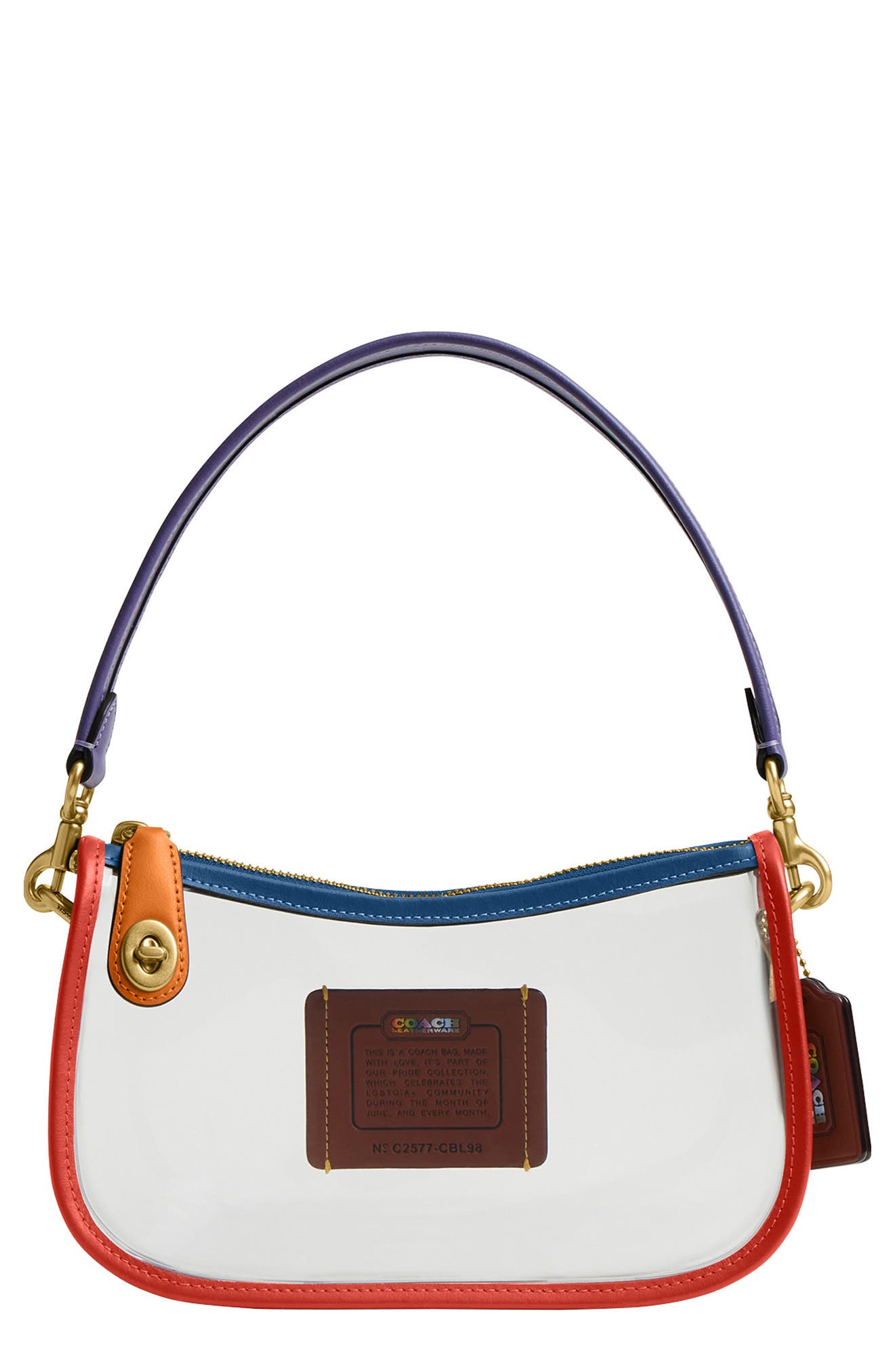 COACH Originals Rainbow PVC Clear Shoulder Bag, Main, color, 