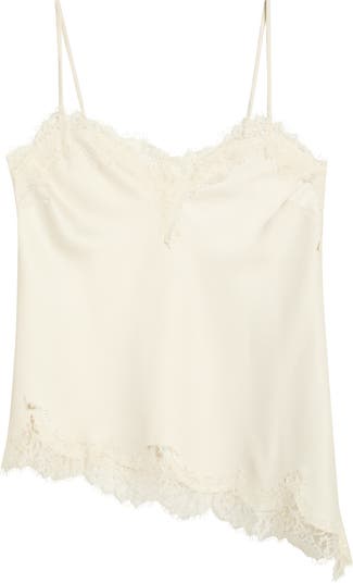 Open Edit Lace Trim Satin Camisole | Nordstrom
