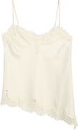 Open Edit Lace Trim Satin Camisole