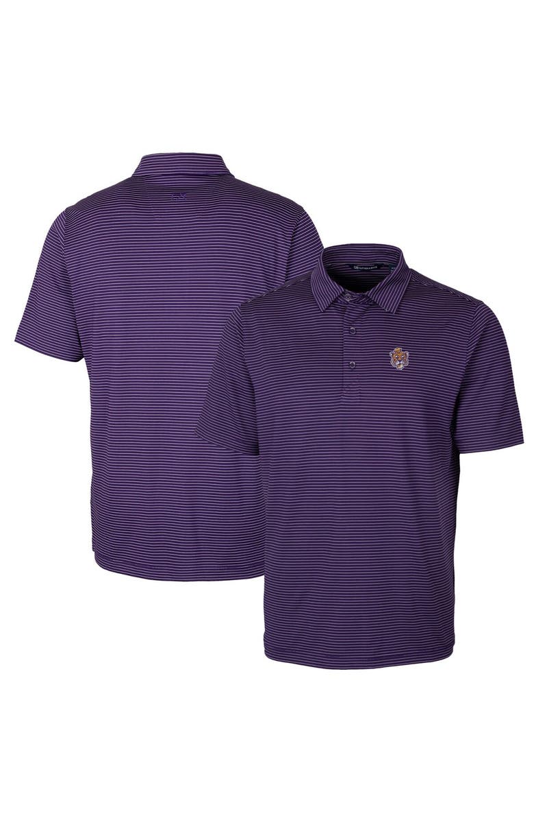 Cutter & Buck Men's Cutter & Buck Purple LSU Tigers Big & Tall Forge Pencil Stripe Stretch Polo, Main, color, Purple