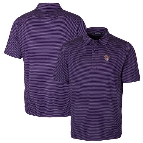 Men's Cutter & Buck Purple LSU Tigers Big & Tall Forge Pencil Stripe Stretch Polo