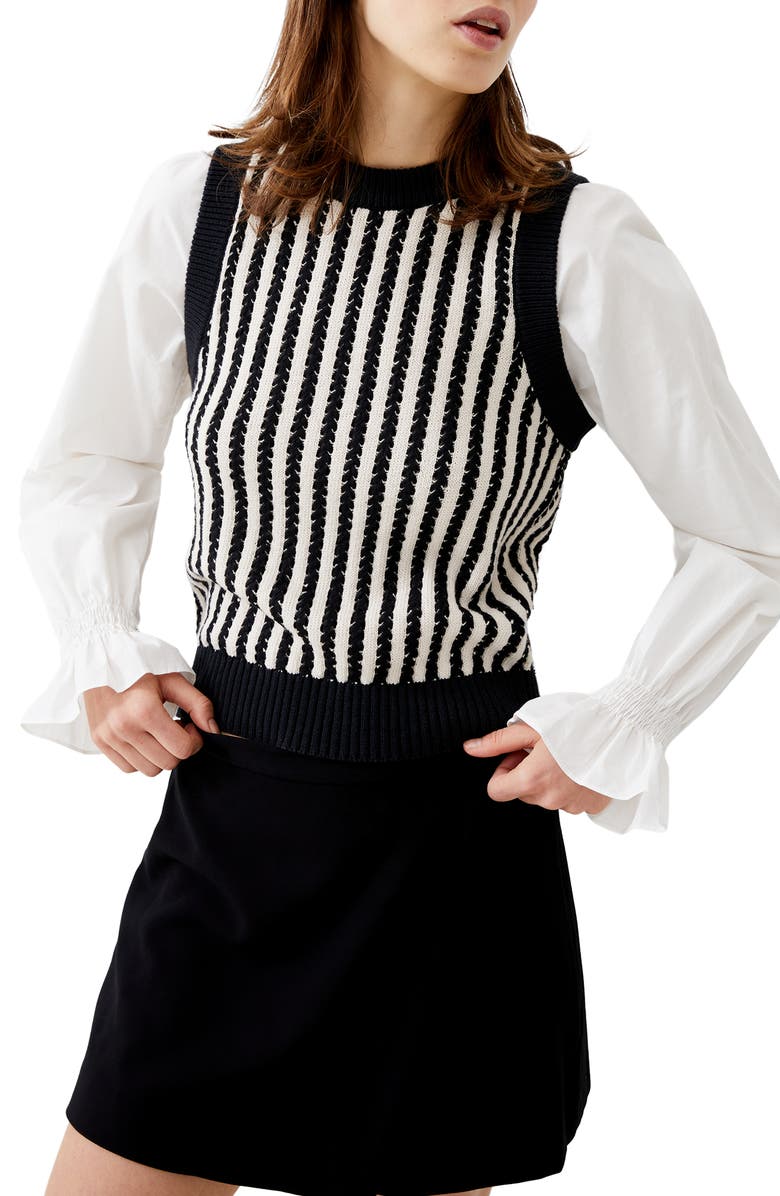 French Connection Moma Stripe Sweater Vest, Main, color,