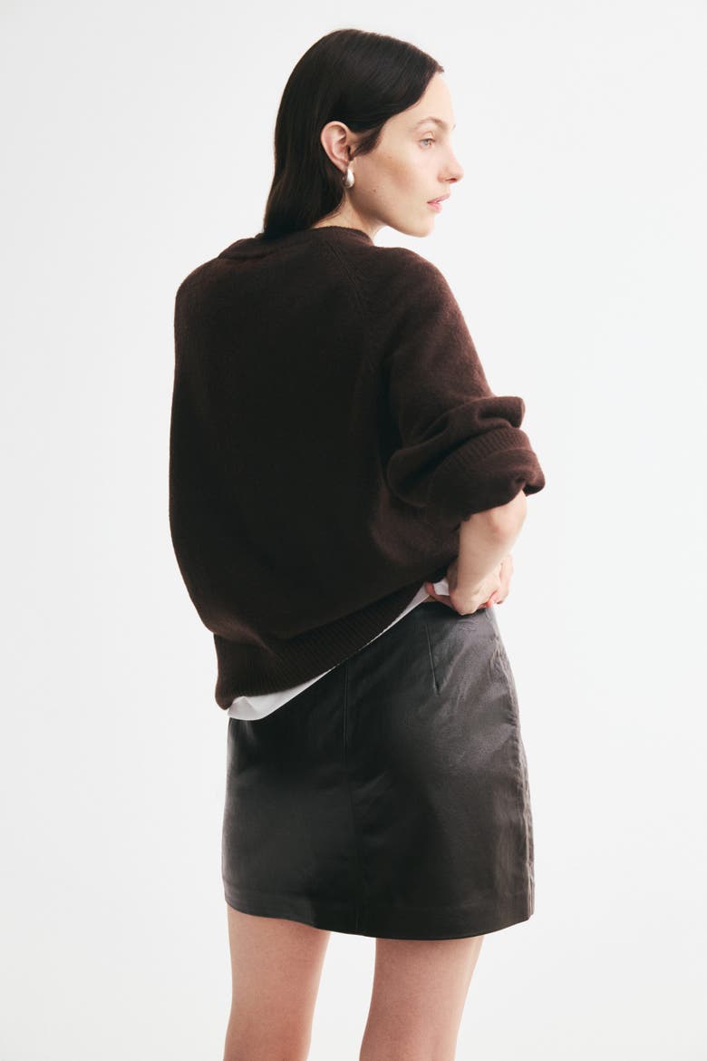 Coated Wrap Skirt, Alternate, color, Dark brown