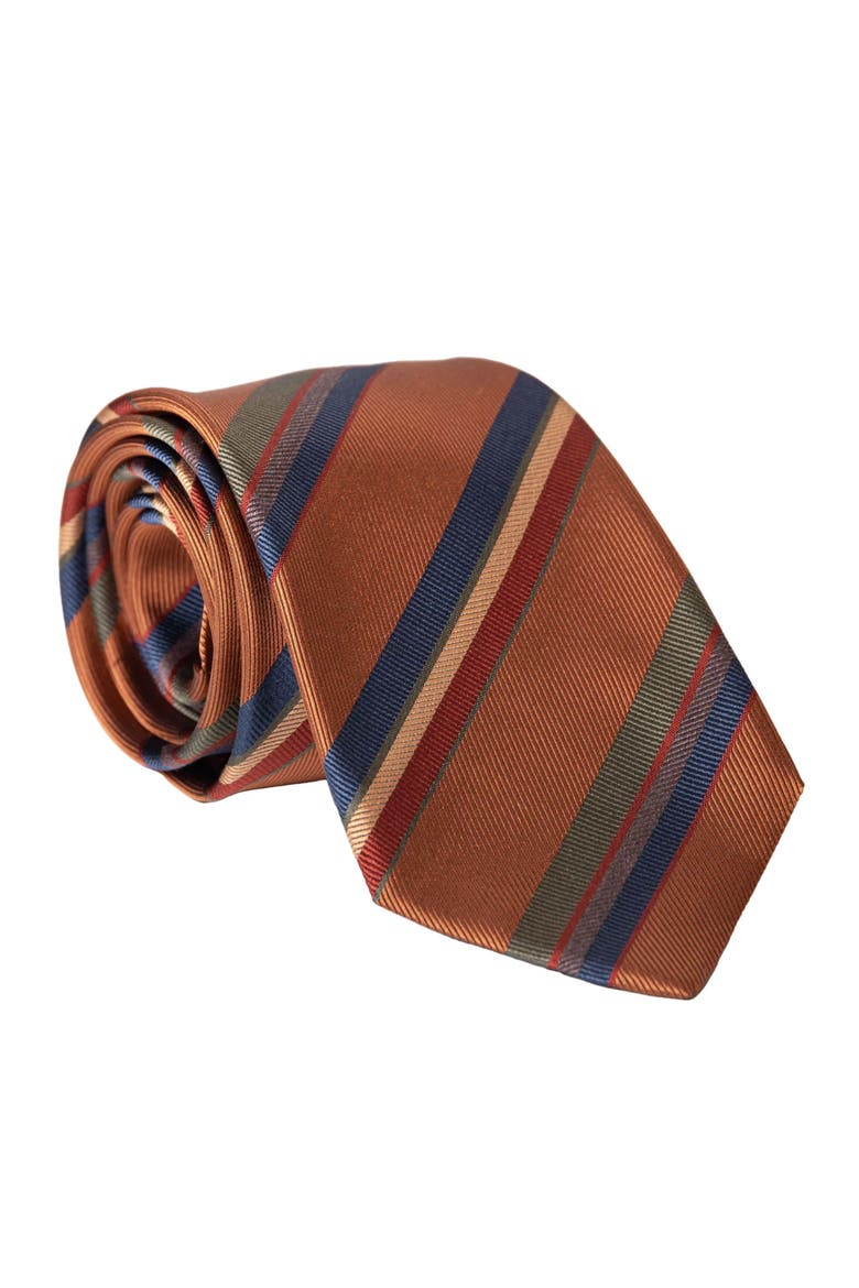 Battisti - Silk Jacquard Tie for Men, Main, color, Ginger