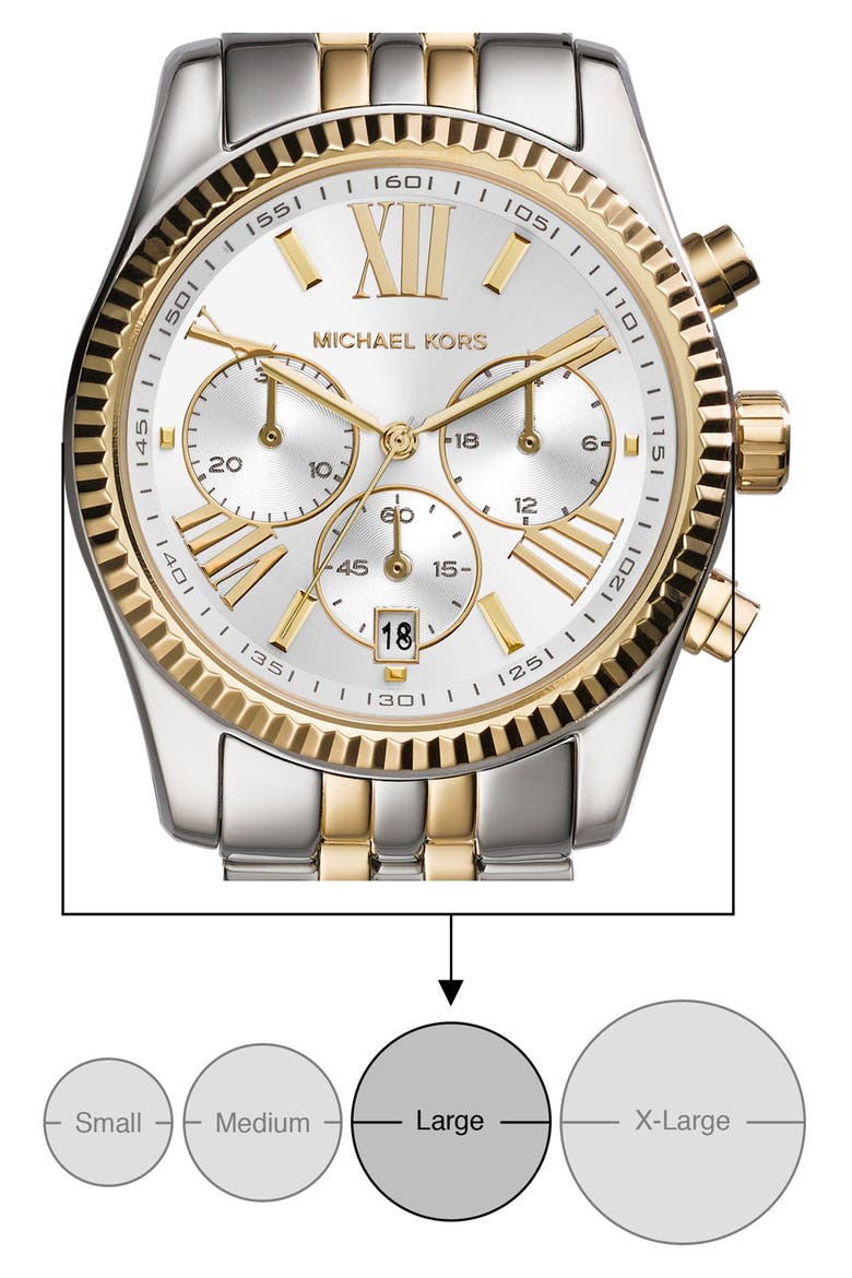'Lexington' Chronograph Bracelet Watch, 38mm, Alternate, color, SILVER/ GOLD