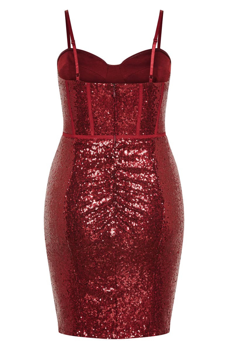 City Chic Sequin Corset Minidress, Alternate, color, 