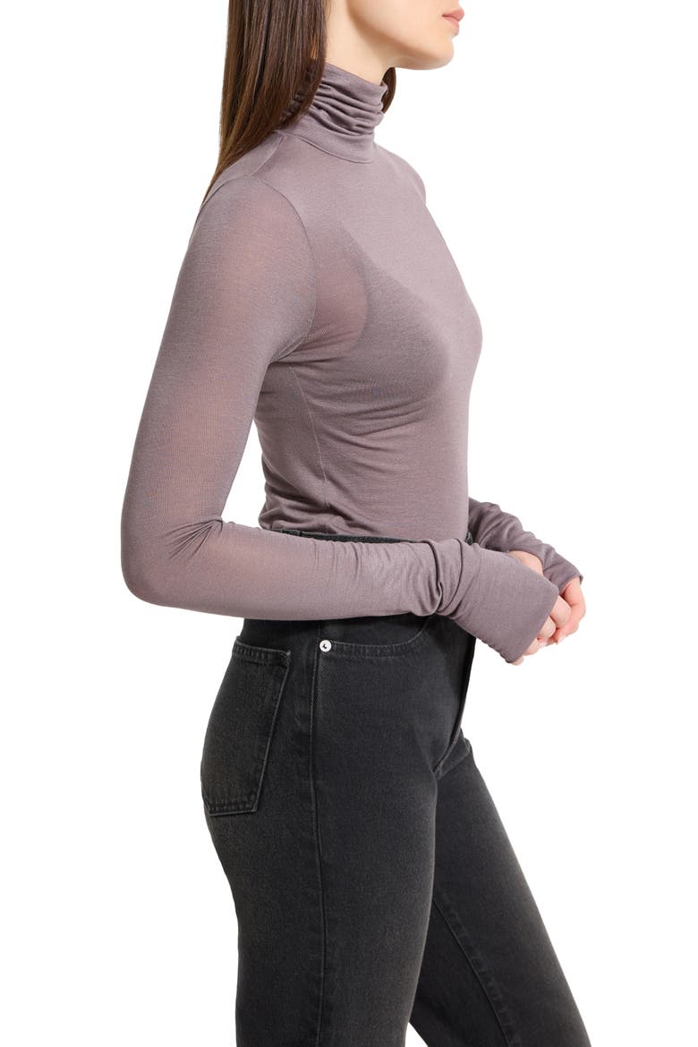 Eloise Sheer Turtleneck, Alternate, color, ANTHRACITE