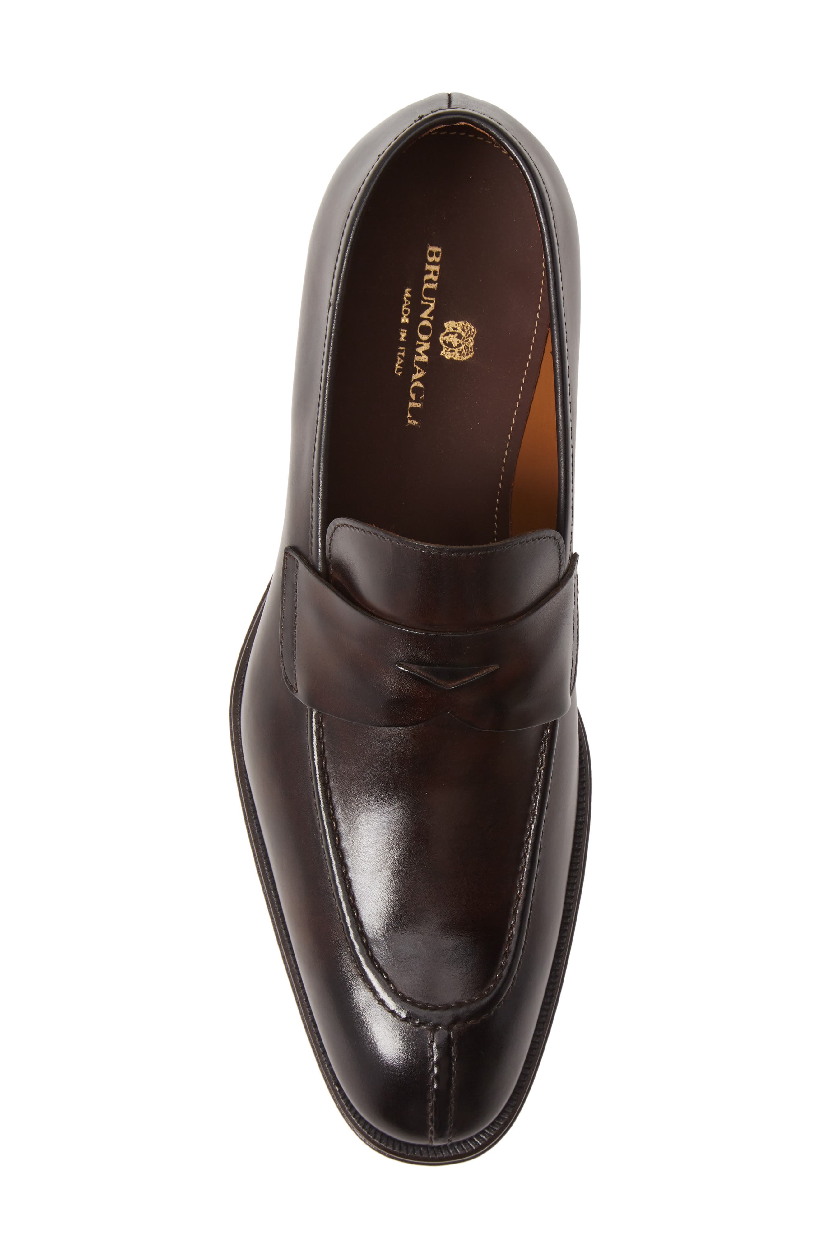 Luigi Penny Loafer, Alternate, color, DARK BROWN LEATHER
