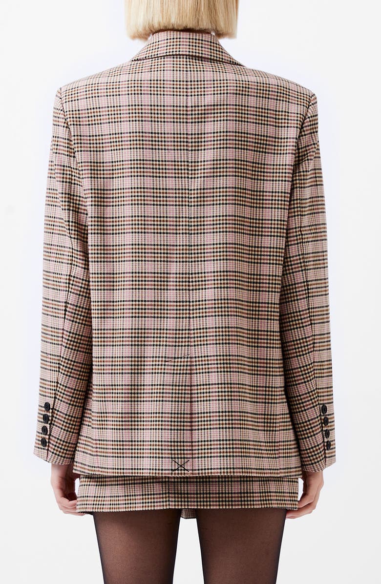 French Connection Gina Check Double Breasted Blazer, Alternate, color,