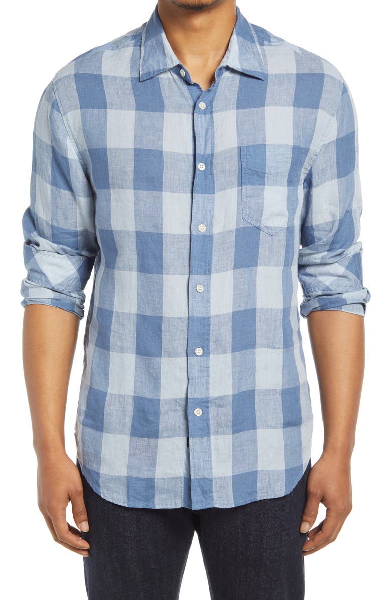 Rails Havana Relaxed Fit Check Linen Button-Up Shirt, Main, color,